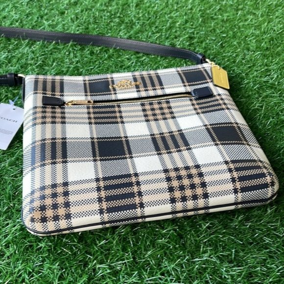 Coach Rowan File Bag With Garden Plaid Print - Picture 3 of 16